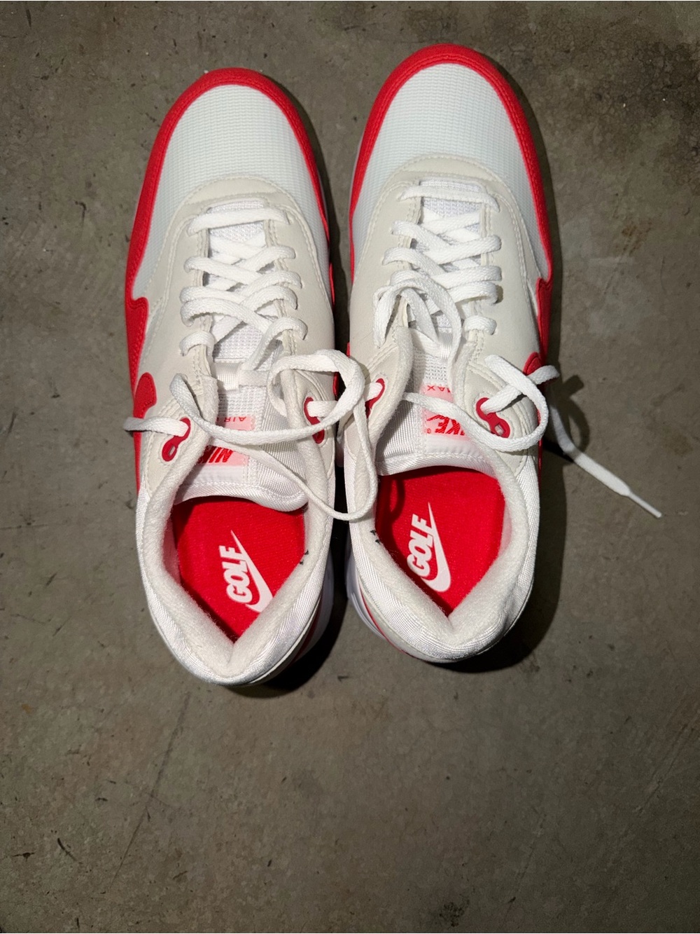NWOT Nike White and Victory Red Air Max Golf Shoes - Picture 4 of 7